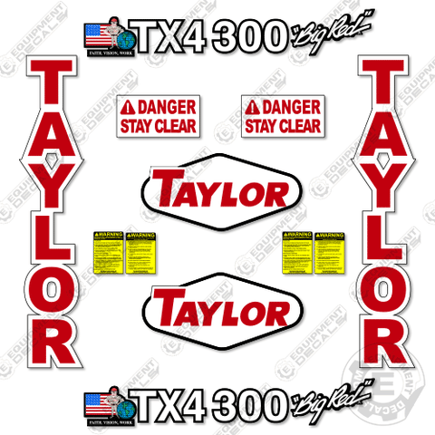 Fits Taylor TX4300 Decal kit Forklift