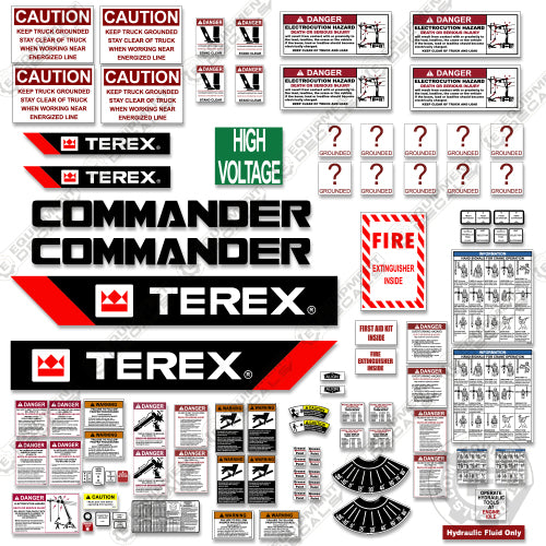Fits Terex C4045 Commander Decal Kit Digger Derrick