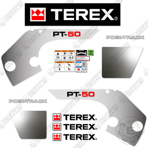 Fits Terex PT-50 Decal Kit Skid Steer Loader