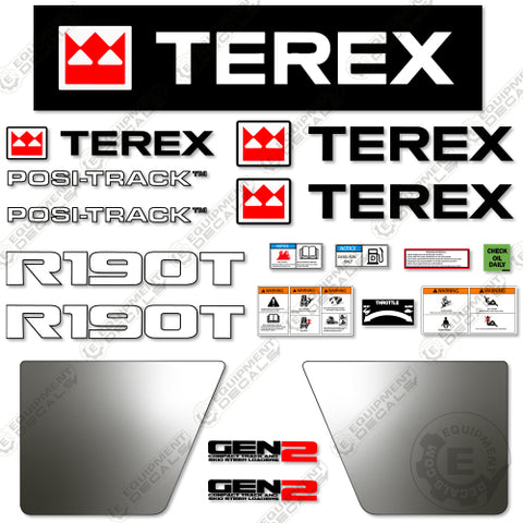 Fits Terex R190T Decal Kit Skid Steer (Gen 2)