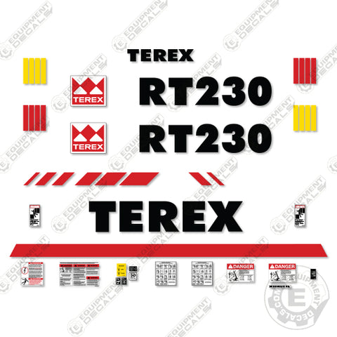 Fits Terex RT230 Decal Kit Crane