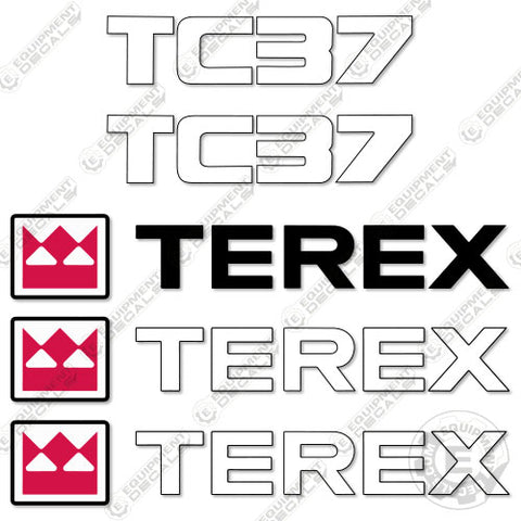 Fits Terex TC37 Mini Excavator Decal Kit