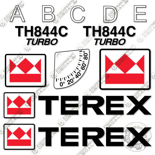 Fits Terex TH844C Decal Kit Telehandler – Equipment Decals