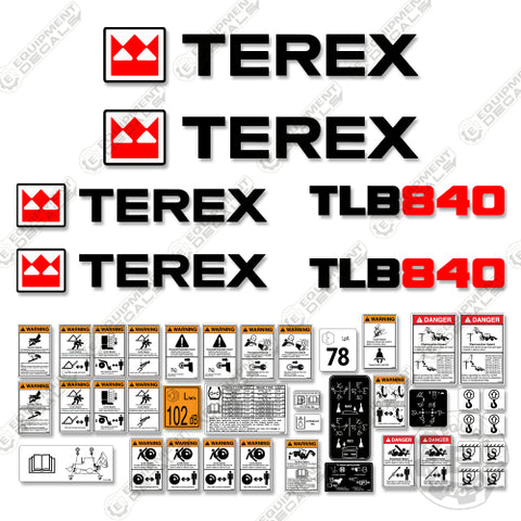Fits Terex TLB840 Backhoe Loader Decal Kit