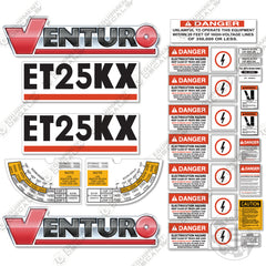 Fits Venturo ET25KX Decal Kit for Crane Truck