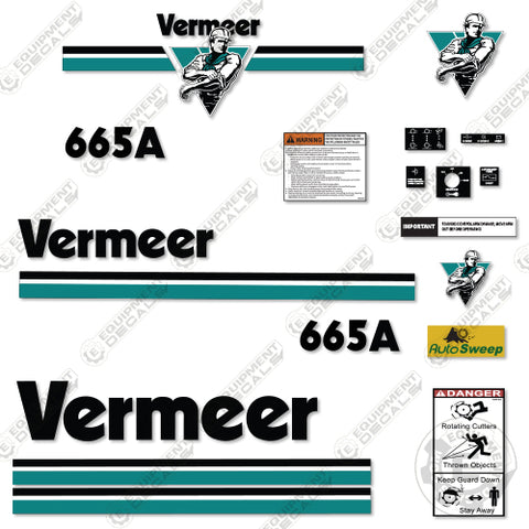 Fits Vermeer 665A Decal Kit Stump Grinder