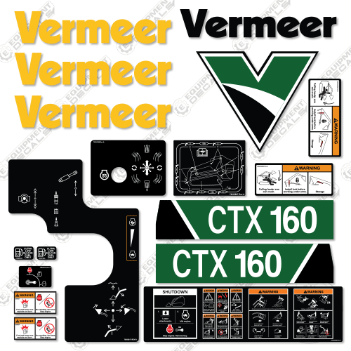 Fits Vermeer CTX160 Decal Kit Mini Skid Steer – Equipment Decals