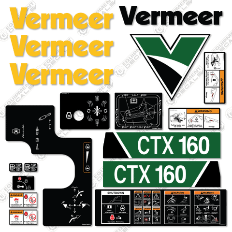 Fits Vermeer CTX160 Decal Kit Mini Skid Steer