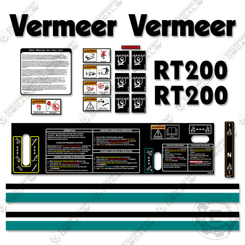 Fits Vermeer RT200 Decal Kit Trencher