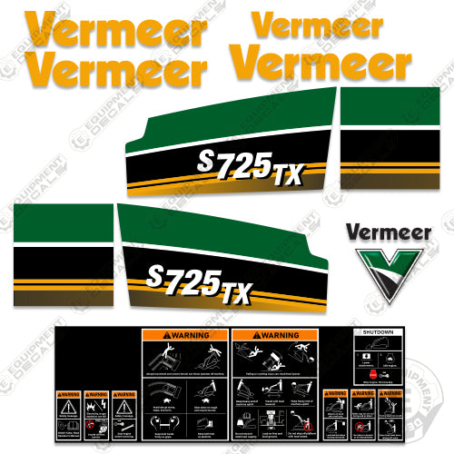 Fits Vermeer S725TX Decal Kit Mini Skid Steer