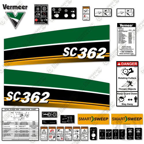 Fits Vermeer SC362 Decal Kit Stump Grinder