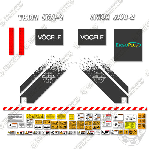 Fits Vogele Vision 5100-2 Decal Kit Asphalt Paver