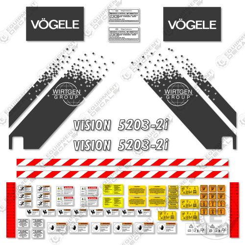 Fits Vogele Vision 5203-2i Decal Kit Asphalt Paver