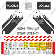 Fits Vogele Vision 5203-2i Decal Kit Asphalt Paver