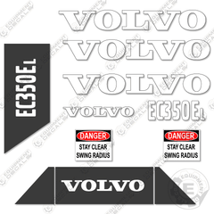 Fits Volvo EC350El Decal Kit Excavator