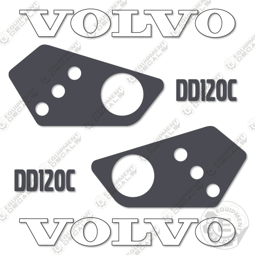 Fits Volvo DD120C Decal Kit Asphalt Compactor