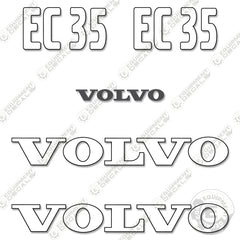 Fits Volvo EC35 Decal Kit Mini Excavator