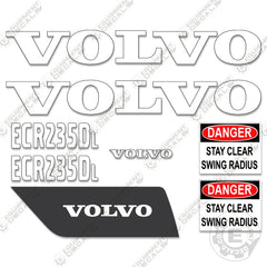 Fits Volvo ECR235DL Decal Kit Excavator