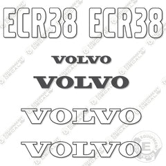 Fits Volvo ECR38 Decal Kit Mini Excavator