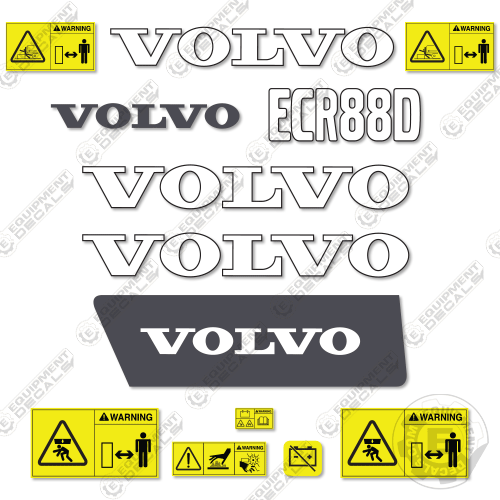 Fits Volvo ECR88D Decal Kit Excavator