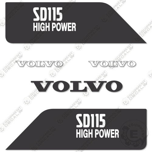 Fits Volvo SD115 High Power Decal Kit Soil Compactor Roller