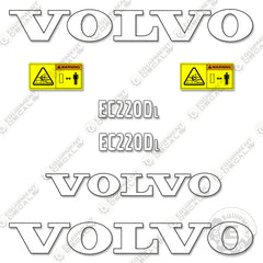 Fits Volvo EC220DL Decal Kit Hydraulic Excavator