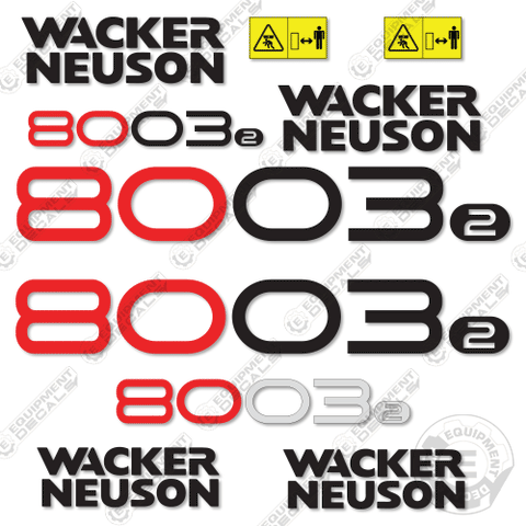 Fits Wacker Neuson 8003-2 Decal Kit Exacavator