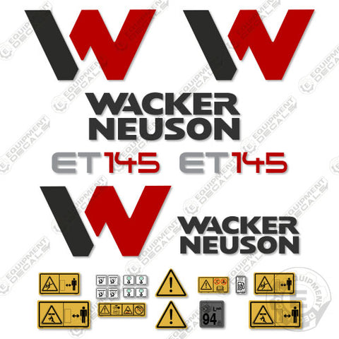 Fits Wacker Neuson ET145 Decal Kit Mini Excavator