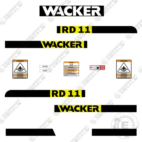 Fits Wacker Neuson RD11 Decal Kit Roller