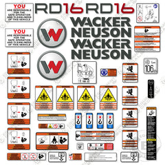 Fits Wacker Neuson RD16 Decal Kit Roller