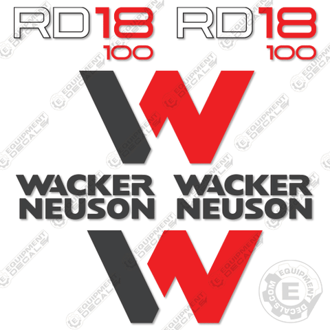 Fits Wacker Neuson RD18 Decal Kit Roller