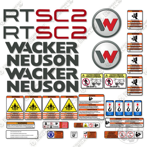 Fits Wacker Neuson RTSC2 Decal Kit Roller