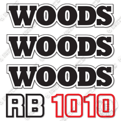 Fits Woods RB1010 Decal Kit Rear Blade