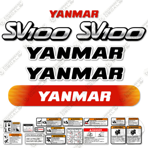 Fits Yanmar SV100 Decal Kit Mini Excavator