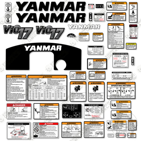 Fits Yanmar Vio 17-6 Decal Kit Mini Excavator