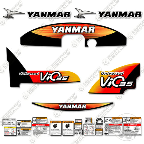 Fits Yanmar Vio 35-5 Decal Kit Mini Excavator Universal