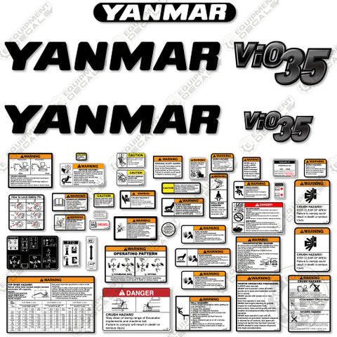 Fits Yanmar Vio 35-6 Decal Kit Mini Excavator